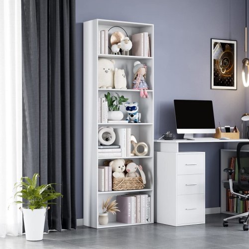 Wade Logan® Langner 70.8" H x 23.6" W Standard Bookcase, 6-Tier Open Bookcase and Bookshelf & Reviews | Wayfair