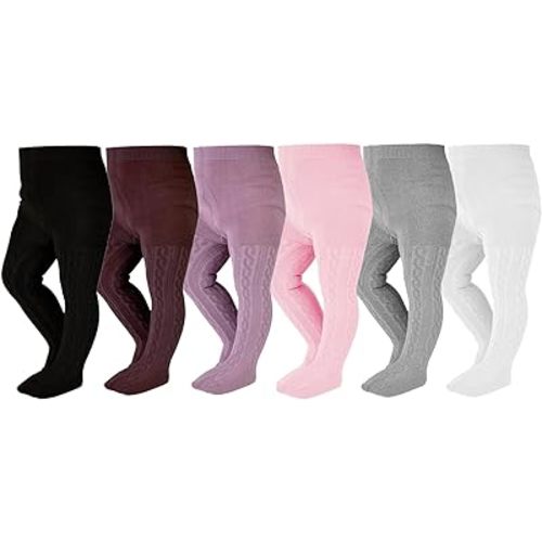 EPEIUS Baby Girl Tights Thick Cable Knit Leggings Stockings Cotton Pantyhose for Newborn Infant Toddler 3/4/5/6 Pack