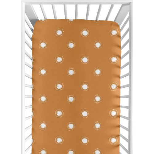 Sweet Jojo Designs Gender Neutral Baby Fitted Crib Sheet Boho Sun Orange And White