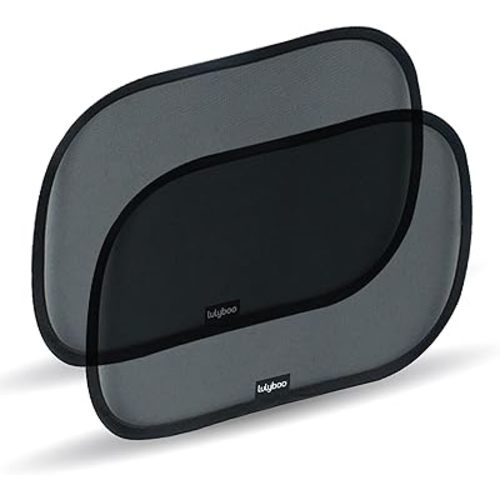 Lulyboo Car Window Shades for Baby (2 pk), Oval Cling Sun Shade, Black