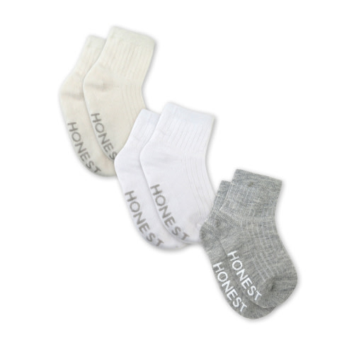Honest Baby Clothing Baby Boy or Girl Gender Neutral Organic Cotton Socks, 3 Pack (Newborn-24M)
