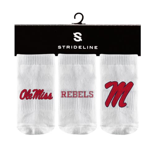 Strideline NCAA Infant Baby Socks-3 Pack-White