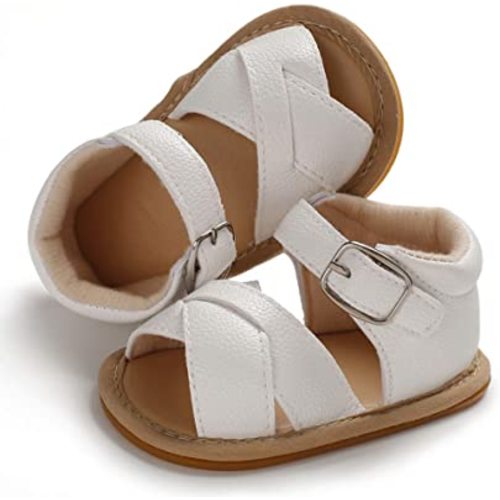 SOFMUO Baby Girls Boys Sparkly Bowknot Sandals Premium Soft Anti-Slip Rubber Sole Infant Summer Outdoor Shoes Toddler First Walkers