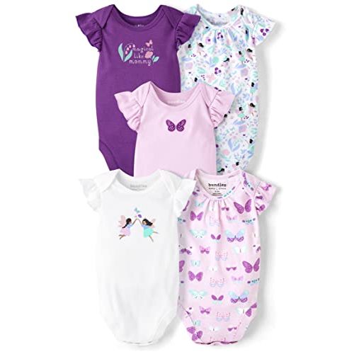 The Children's Place baby-girls And Newborn Short Sleeve Cotton Variety Pack Bodysuits