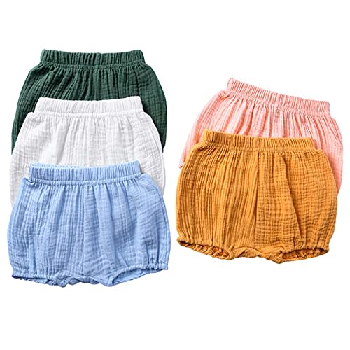 3PC Shorts Set Newborn Baby Girls Boys Pants Cotton Linen Blend Cute Floral Bloomers Triangle Shorts