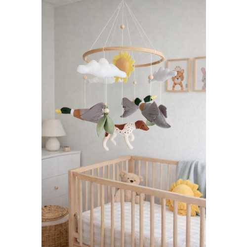 Baby mobile hunting theme , Nursery decor ducks hunting.