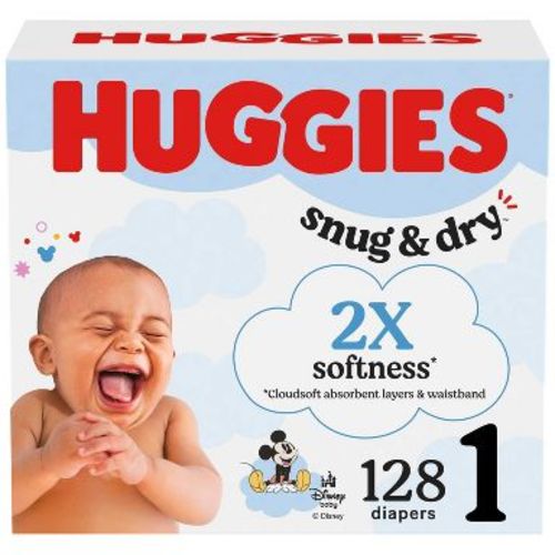 Huggies Snug & Dry Diapers -Size 1 - 128ct