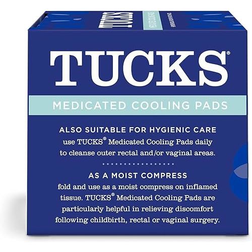 TUCKS Medicated Cooling Pads, 100 Count – Pads with Witch Hazel, Cleanses Sensitive Areas, Protects from Irritation, Hemorrhoid Treatment, Medicated Pads Used By Hospitals