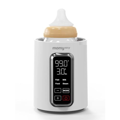 MOMYEASY Fast 2-Minute Baby Bottle Warmer - Steam Heating for Breastmilk & Formula, Fits All Bottles, Precise Temp Control with Timer, Auto Shut-Off