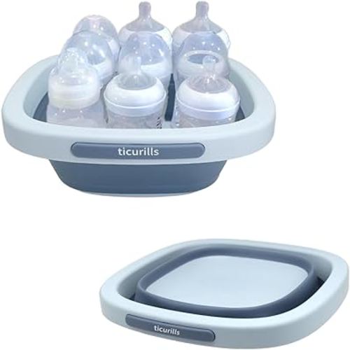 Collapsible Baby Bottles Wash Basin, Ideal Gifts for Baby & Moms, Multi-Purpose Wash Basin for Babies Bottles and Breast Pump, Babies Essentials for Newborns Infant Travel, Trips, Camping