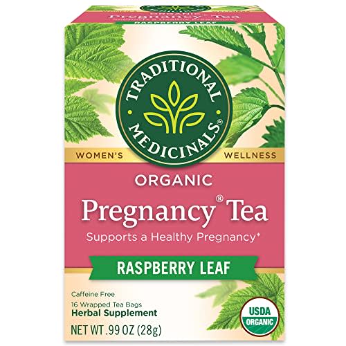 Traditional Medicinals Tea, Organic Pregnancy Tea, Supports a Healthy Pregnancy, Raspberry Leaf and Spearmint, 16 Tea Bags