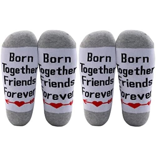 MBMSO Twin Socks - Born Together Friends Forever Gift for Twins