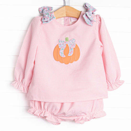 Pretty Pretty Pumpkin Applique Diaper Set, Pink – Stitchy Fish