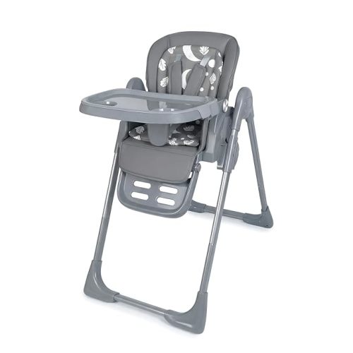 High Chair for Babies and Toddlers, Baby High Chair with Removable Tray, Adjustable Backrest, Footrest Height Settings, Space-Saving Design, Foldable (Dark Gray)