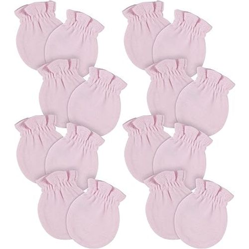 Gerber Baby 12-Pack No Scratch Mittens, Light Pink, 0-3 Months (8-Pack)