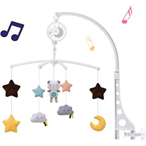 Baby Musical Crib Mobile with Hanging Rotating Toys,Infant Bed Decoration for Newborn Boys and Girls