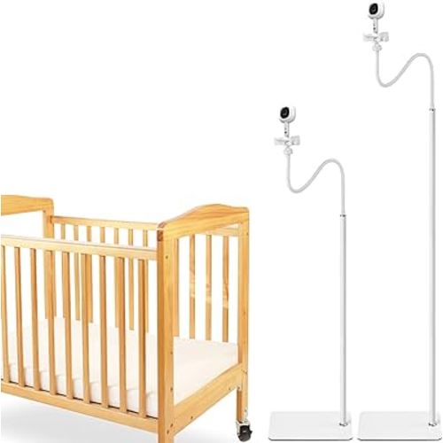 68.8" Adjustable Height Baby Monitor Floor Stand Holder for Nanit Pro Smart Baby Monitor & Flex Stand,Owlet Cam/Cam 2 /Duo 2,Eufy Spaceview/Spaceview Pro,Flexible Long Gooseneck Arm Get Best View