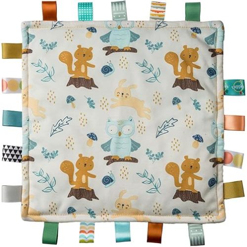 Taggies Lovey for Baby Security Blankets Original Comfy Blanket with Sensory Tags, 12 x 12-Inches, Forest Fun