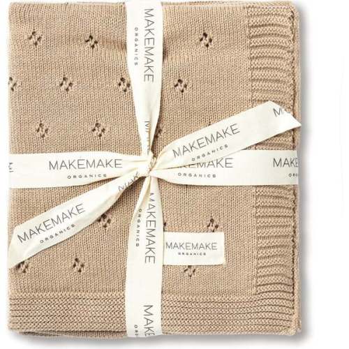 Organic Cotton Pointelle Baby Blanket, Sand - Makemake Organics | Maisonette