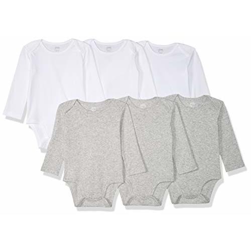 Amazon Essentials Unisex Babies' Long-Sleeve Bodysuits, Pack of 6