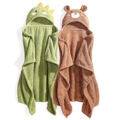 Toddler Bath Towel Baby Bath Towels Hooded Kids Towel for Boy Girl 0-5 Year, 2-Pack Thick Absorbent Toddler Towels Baby Towels with Hood, Large 50''x32''