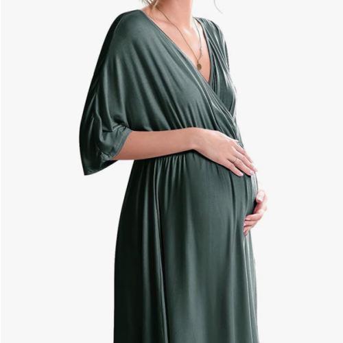 Ekouaer 3 in 1 Labor/Delivery/Hospital Gown Maternity Dress Nursing Nightgown Sleepwear for Breastfeeding