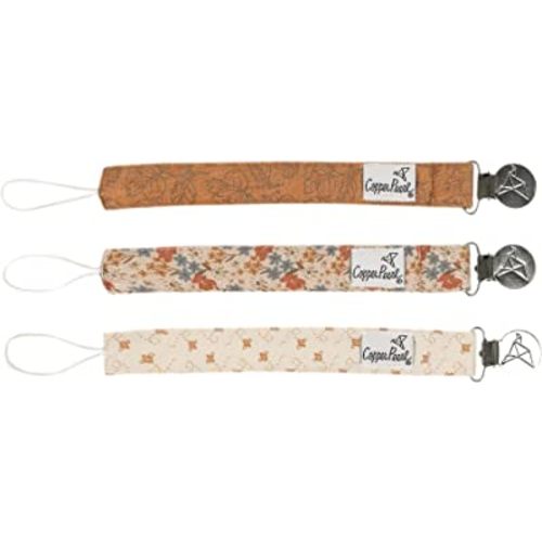 Copper Pearl Binky Clip 3 Pack Set "Eden"