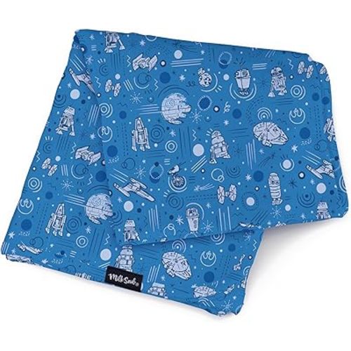 Milk Snob Star Wars Baby Boy and Girl Swaddle Blanket, Soft Receiving, Security Bed and Play Blanket, Toddler and Infant Baby Bedding Registry and Shower Gifts (Daring Droids) 34 * 34 inches