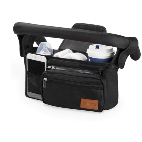 Momcozy Universal Stroller Organizer with Insulated Cup Holder Detachable Phone Bag & Shoulder Strap, Fits for Stroller like Uppababy, Baby Jogger, Britax, BOB, Umbrella and Pet Stroller