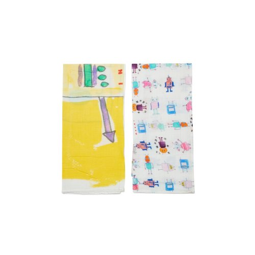 Marni Kids Pack Of Two Graphic Printed Muslins