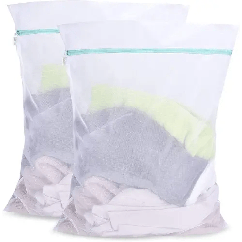 OTraki Mesh Laundry Bag for Delicates 2 Pack Garment Wash Bag 24 x 32 inch Zippered Large Washing Machine Bags for Sweater Dirty Clothes Washer Dryer Net Protector Travel College Dorm Organizer