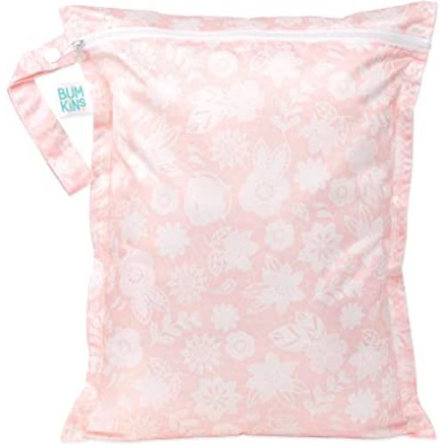 Bumkins Waterproof Wet Bags for Baby, Travel, Swimsuit, Cloth Diapers, Pump Parts, Gym Clothes, Toiletries, Strap to Stroller, Zipper Reusable Bag, Packing Pouch