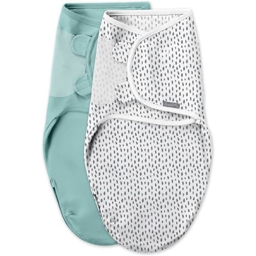 SwaddleMe by Ingenuity Easy Change Swaddle, Size Small/Medium, 0-3 Months, 2-Pack - Snow Leopard