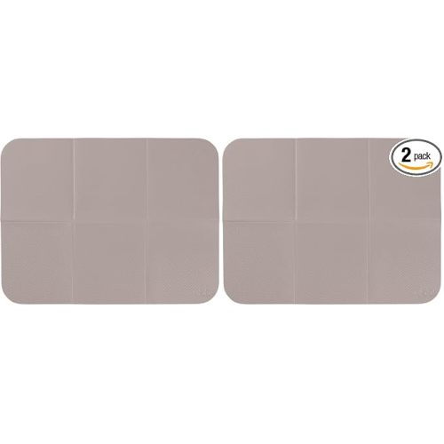 Ubbi On-The-Go Diaper Changing Baby Mat, Soft and Comfortable Diaper Bag Accessory Must Have for Newborns, Easy to Clean, Portable Folding Pad, Baby Traveling Accessories, Taupe (Pack of 2)
