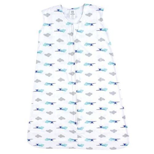 Luvable Friends Baby Boy Sleeveless Jersey Cotton Sleeping Bag, Sack, Blanket, Airplane Cloud Jersey