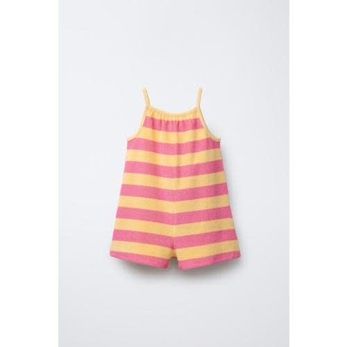 PRINTED TERRY CLOTH JUMPSUIT - Pink | ZARA United States