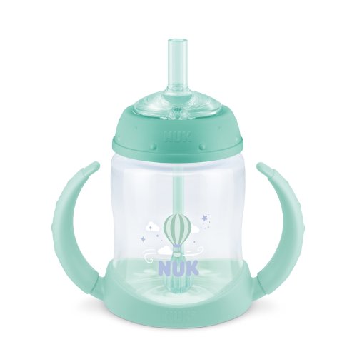 NUK Learner Infant Toddler Straw Cup, 5oz Straw Sippy Cup 6+ Months, 1 Pack, Teal, Unisex
