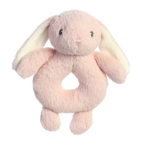 ebba Small Ring Rattle Dewey Playful Baby Stuffed Animal Rose 6"