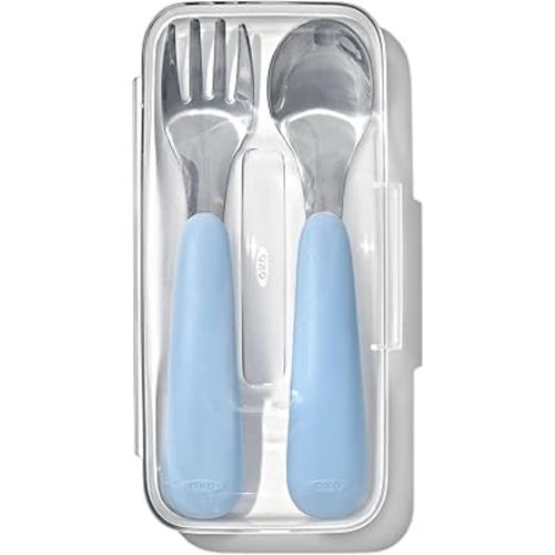 OXO Tot On-The-Go Fork and Spoon Set - Dusk