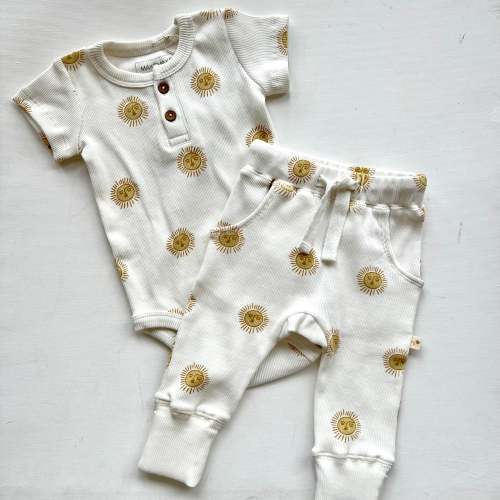 Organic Ribbed Onesie | Sun 6-12 months