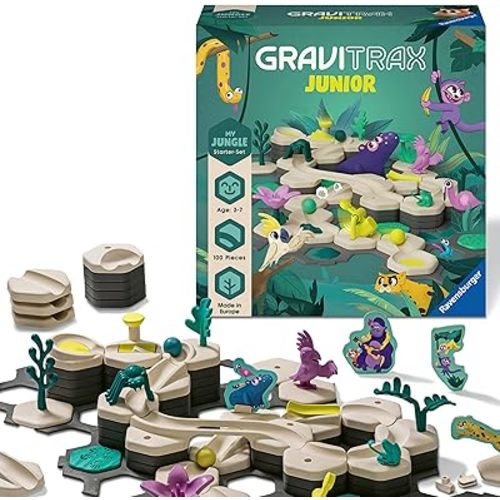 Ravensburger GraviTrax Junior Starter Set - My Jungle - Marble Run Game - Fun and Educational Preschool Marble Run Building Experience - STEM-Friendly, Interactive Learning - Kids Age 3 and Older