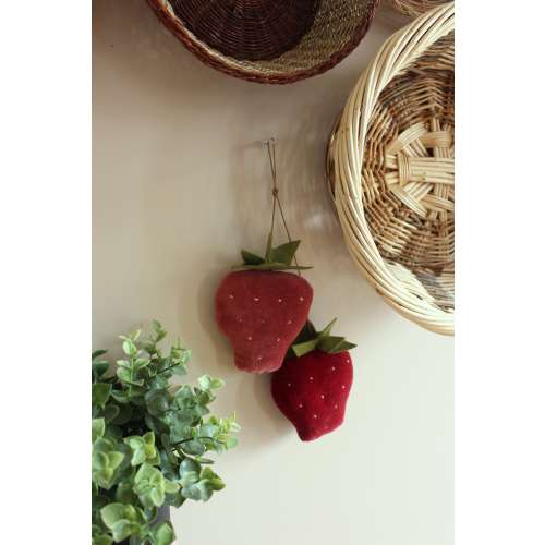 Handmade Vintage Cotton Velvet Your Choice Strawberries/Cherries Nursery/Toddler/Bedroom/Kitchen Decor