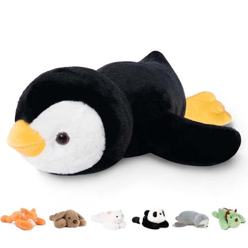 Niuniu Daddy Weighted Penguin Stuffed Animal - 20"Large Plush Toy, 3.3-Pound Weighted Plushie Body Pillow with Soft Faux Fur, Gift for Baby, Kids & Adults, Birthday Gift