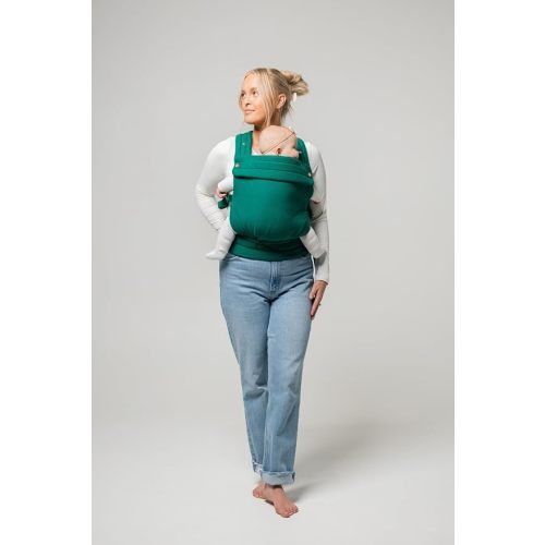 Mabē Monarch Ergonomic Baby Carrier – Premium Cotton Soft Structured Newborn to Toddler Carrier with Hip-Healthy Design, 3 Carry Positions (7-35lbs), Lightweight & Breathable, (Evergreen)