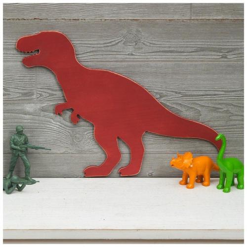 Red T-Rex Wood Wall Decor