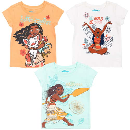 Disney Moana Toddler Girls 3 Pack T-Shirts Infant to Big Kid