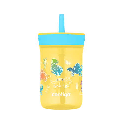 Contigo Kids Leighton Spill-Proof Tumbler with Straw, Ages 3+, Yellow, 14 oz