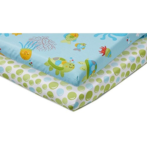 NoJo Little Bedding by NoJo Ocean Dreams - 2 Count Crib Sheet Set