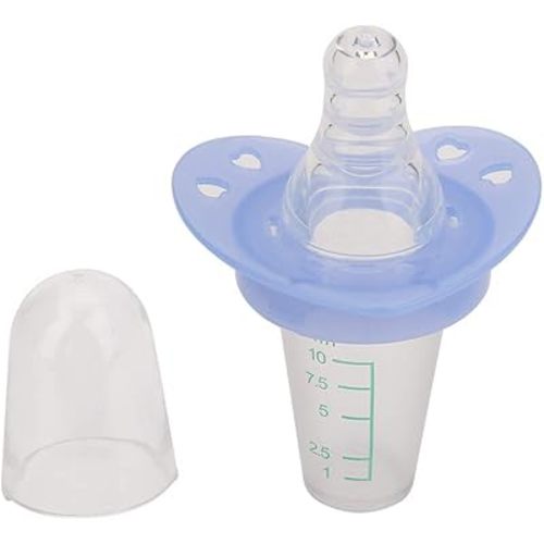 Infant Pacifier Feeder, 10ml Silicone Removable Baby Liquid Dispenser, Nipple Type Baby Feeder with Capacity Scale for Home Travel, 3.3 x 2.4inch