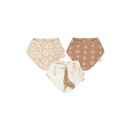 3-Pack Cotton Muslin Bandana Baby Bibs